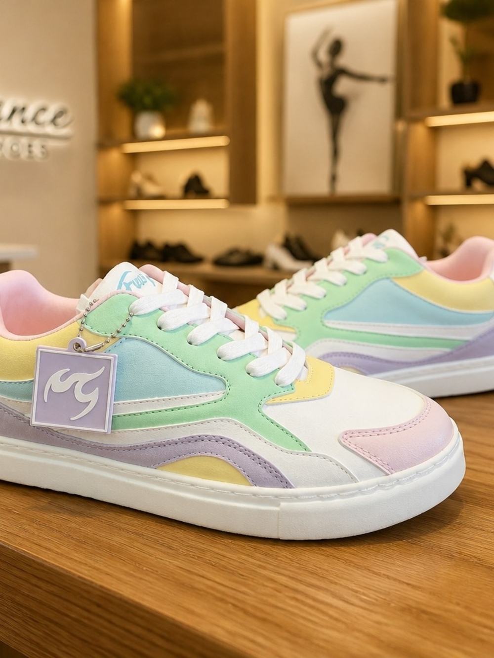 Fuego Unisex Pastel Dance Low Top Sneakers Size Mens 9.5 Women's 10.5